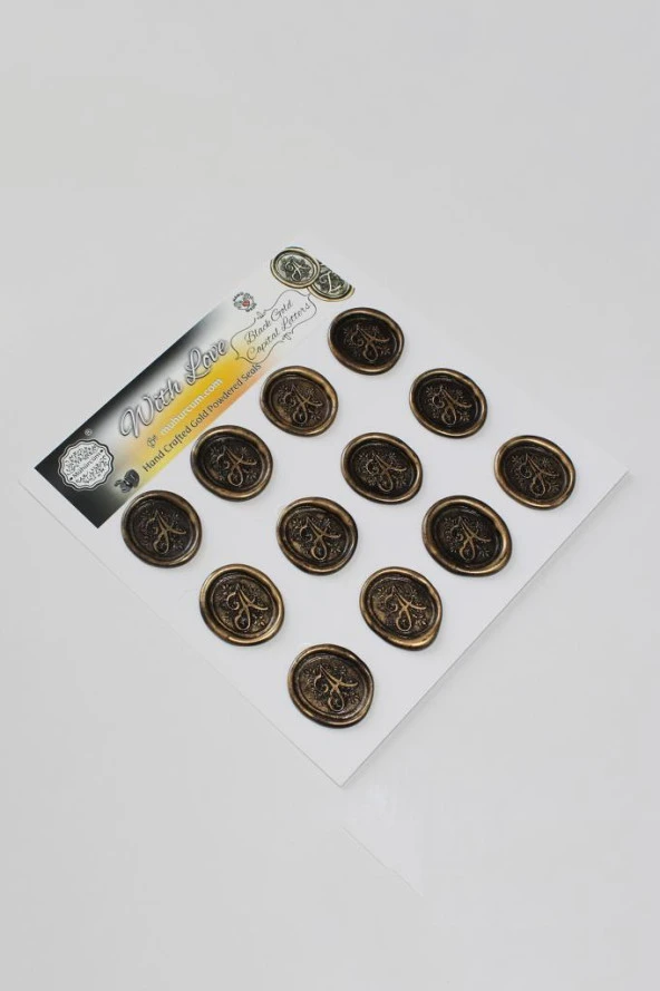 Mühürcüm Baş Harf 12 Adet 3D Hazır Kendinden Yapışkanlı Sticker Mühür RM2112 - 5