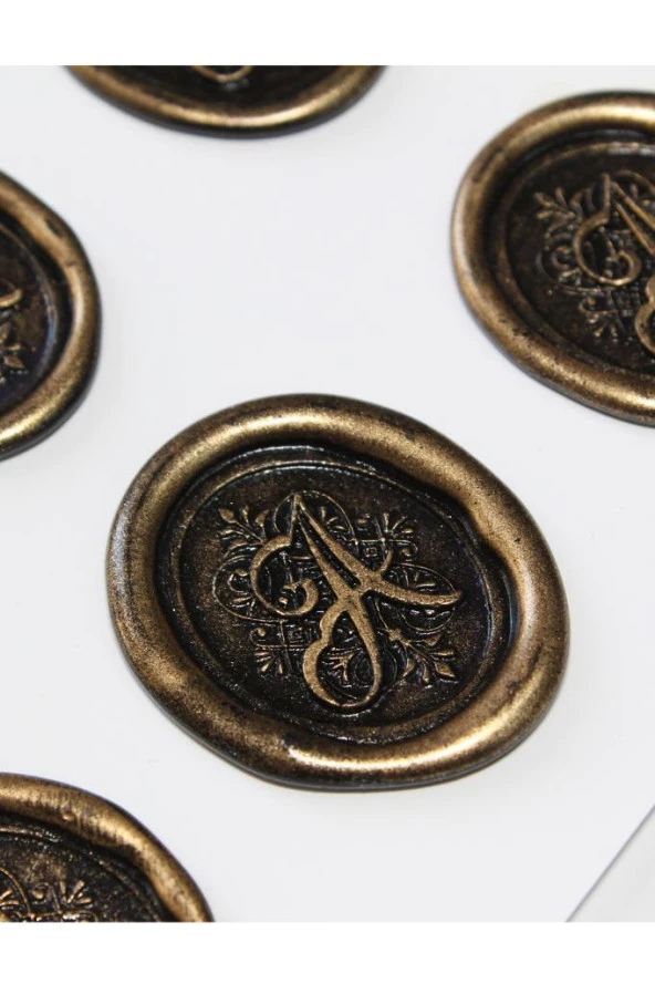 Mühürcüm Baş Harf 12 Adet 3D Hazır Kendinden Yapışkanlı Sticker Mühür RM2112 - 7