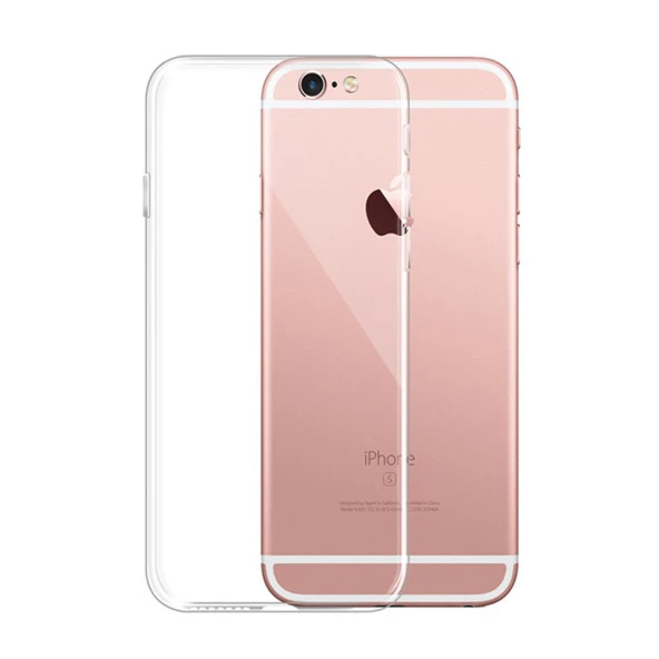 iPhone 6 6S Kılıf Şeffaf Silikon Kamera Korumalı 0,30 mm