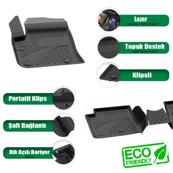 Opel Mokka B Elektrikli 2021+ Uyumlu SAHLER Araca Özel 4.5D Oto Paspas - Havuzlu Paspas - Mokka B Elektrikli Havuz Paspas - Resim 2