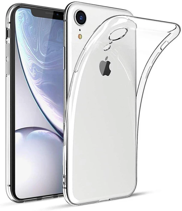 iPhone XR Kılıf Şeffaf Silikon Kamera Korumalı 3D Tıpalı