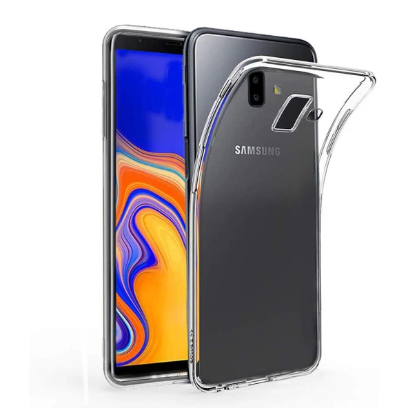 Samsung J6 Plus Kılıf Şeffaf Silikon Kamera Korumalı 0,30 mm