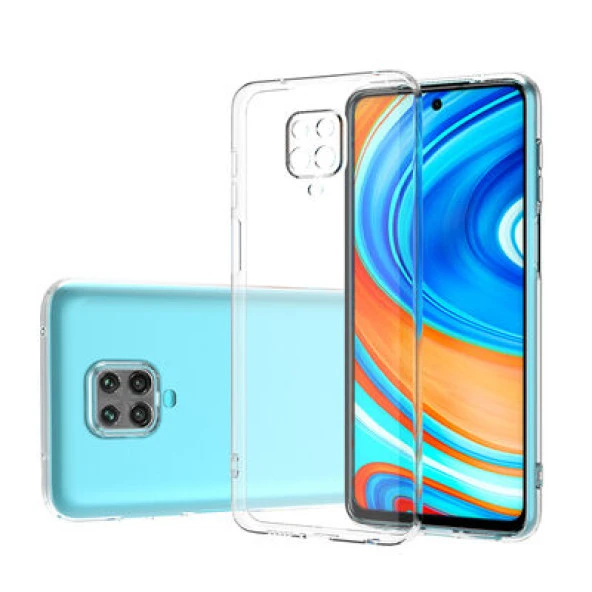 Xiaomi Redmi Note 9S Kılıf Şeffaf Silikon Kamera Korumalı 3D Tıpalı