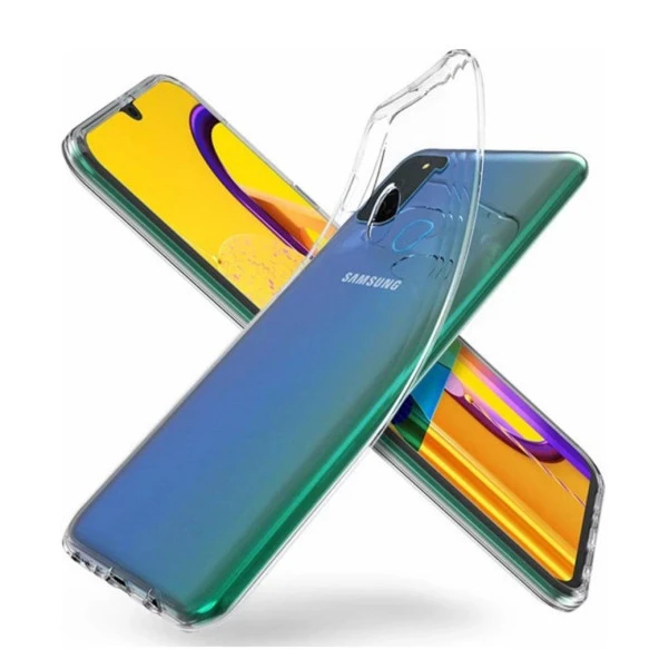 Samsung M30S Kılıf Şeffaf Silikon Kamera Korumalı