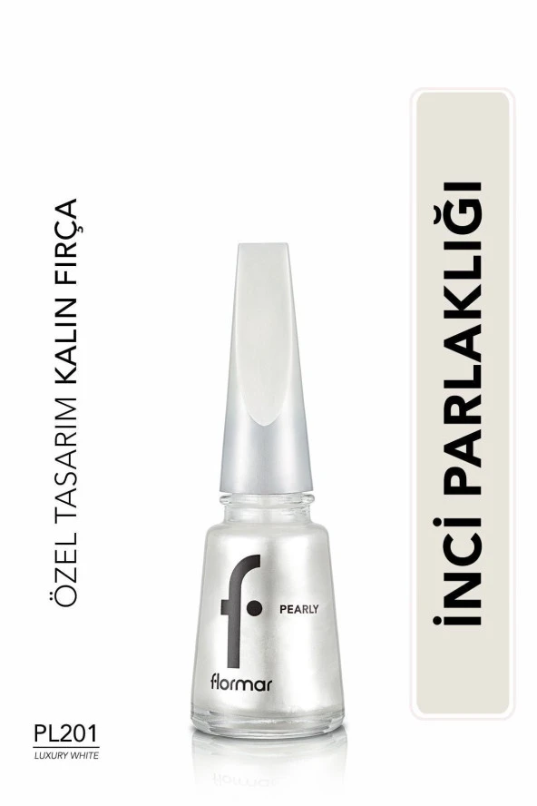 Sedefli Parlak Oje (Beyaz) - Pearly Nail Enamel - PL201 Luxury White - 8682536035422