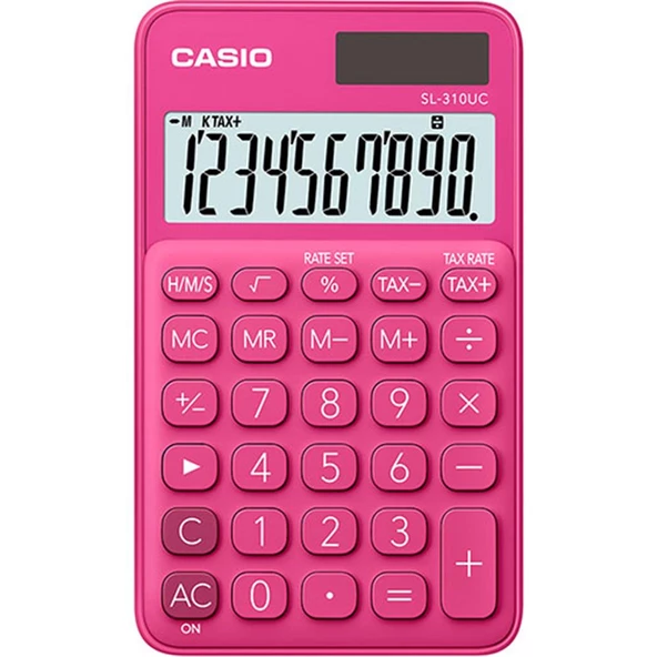 Casio SL-310UC-RD Cep Tipi 10 Hane Koyu Pembe Hesap Makinesi