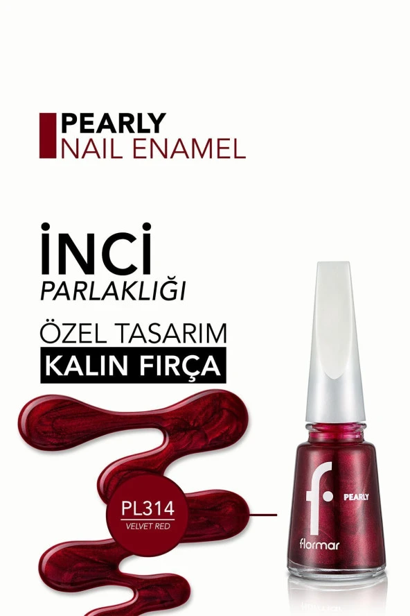 Sedefli Parlak Oje (BORDO) - Pearly Nail Enamel - Pl314 Velvet Red - 8682536035453 - Resim 5