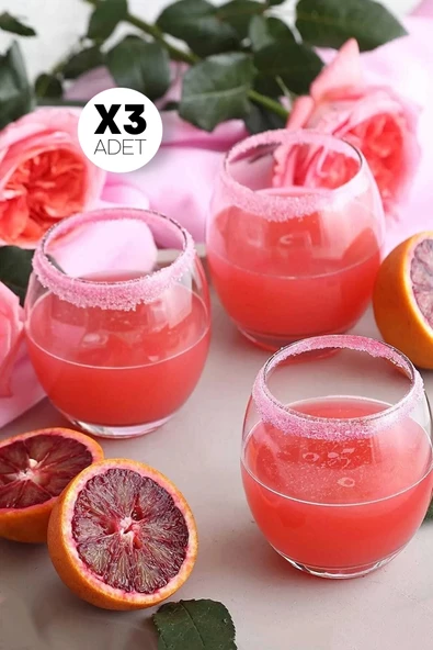 3'lü Empire 405 ml Meşrubat Kokteyl Cam Bardak Seti Kahve Sunum Bardağı