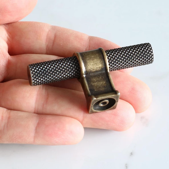 Hisar Eskitme Antik Sarı Metal Düğme Tek Vidalı Mobilya Mutfak Çekmece Dolap Kulpu Kulbu Kulpları - 7