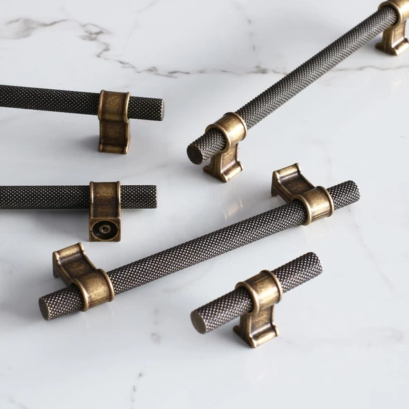 Hisar Eskitme Antik Sarı Metal Düğme Tek Vidalı Mobilya Mutfak Çekmece Dolap Kulpu Kulbu Kulpları - 3