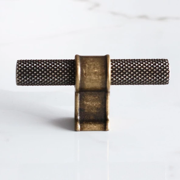 Hisar Eskitme Antik Sarı Metal Düğme Tek Vidalı Mobilya Mutfak Çekmece Dolap Kulpu Kulbu Kulpları - 8