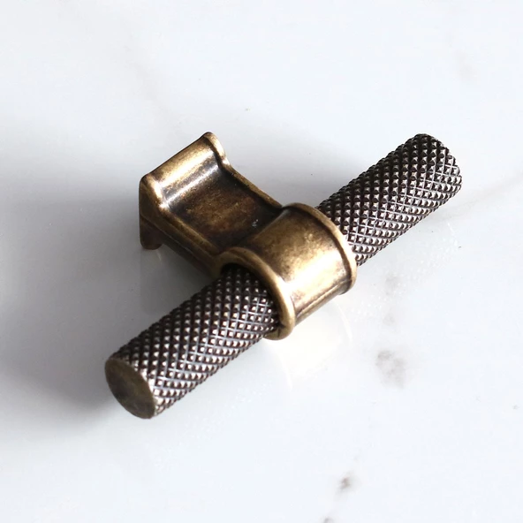 Hisar Eskitme Antik Sarı Metal Düğme Tek Vidalı Mobilya Mutfak Çekmece Dolap Kulpu Kulbu Kulpları - 6