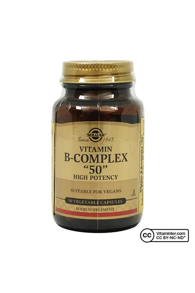 SOLGAR VITAMIN B-COMPLEX 50 MG 50 CAPSÜL