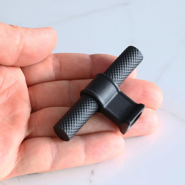 Hisar Siyah Metal Düğme Kulpu Tek Vidalı Çekmece Mutfak Mobilya Dolabı Dolap Kulpları Kulbu - 7