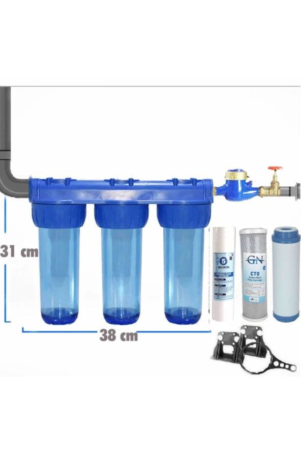 Bina Girişi Su Arıtma Cihazı 3'lü Daire Girişi Su Arıtma