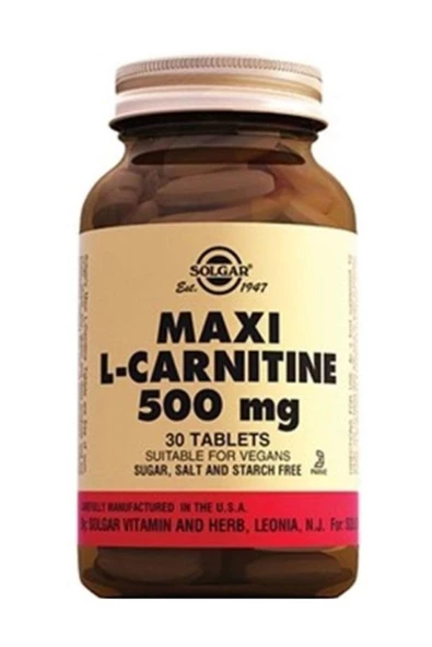 SOLGAR L-CARNITINE 500 MG 30 TABLET