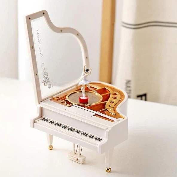 Piyano Müzik Kutusu Döner Balerinli Küçük Boy 14 cm - 2