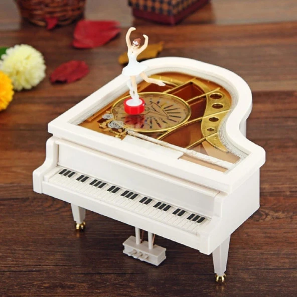 Piyano Müzik Kutusu Döner Balerinli Küçük Boy 14 cm - 3