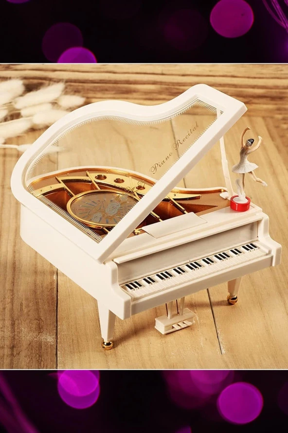 Piyano Müzik Kutusu Döner Balerinli Küçük Boy 14 cm - 8