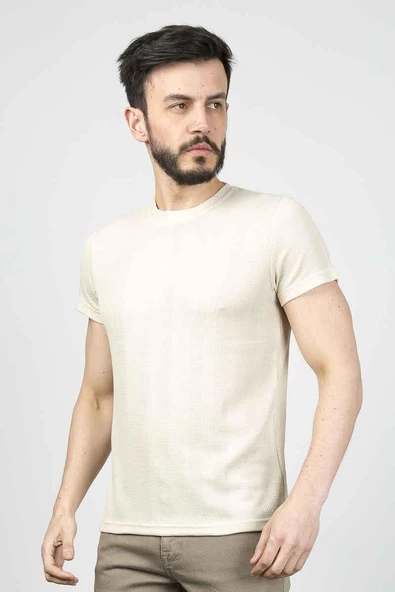 Cazador B.Yaka  K.Kol  Erkek T-şhirt 4177 Bej - Resim 2