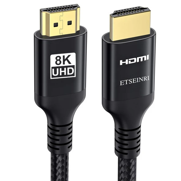 8K 4K HDMI Kablo 20M, 48Gbps Örgülü Yüksek Hızlı 144Hz 120Hz 8K 60Hz eARC HDCP 2.3 HDR Dolby Atmos PS5 Xbox HDTV Monitör