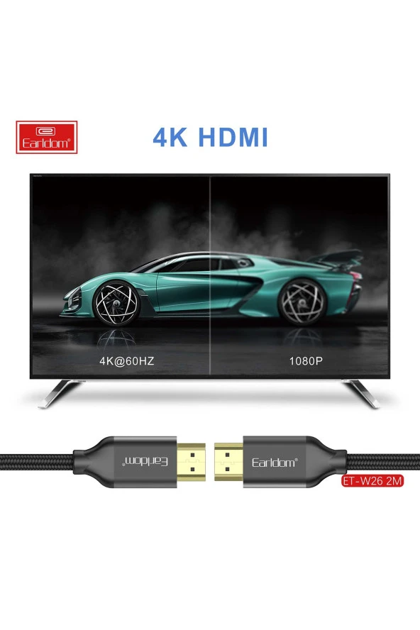 Fuchsia 4K HDMI Kablo 2M 18 Gbps HDMI 2.0 1.4 V Görüntü Aktarım Kablosu - Resim 2