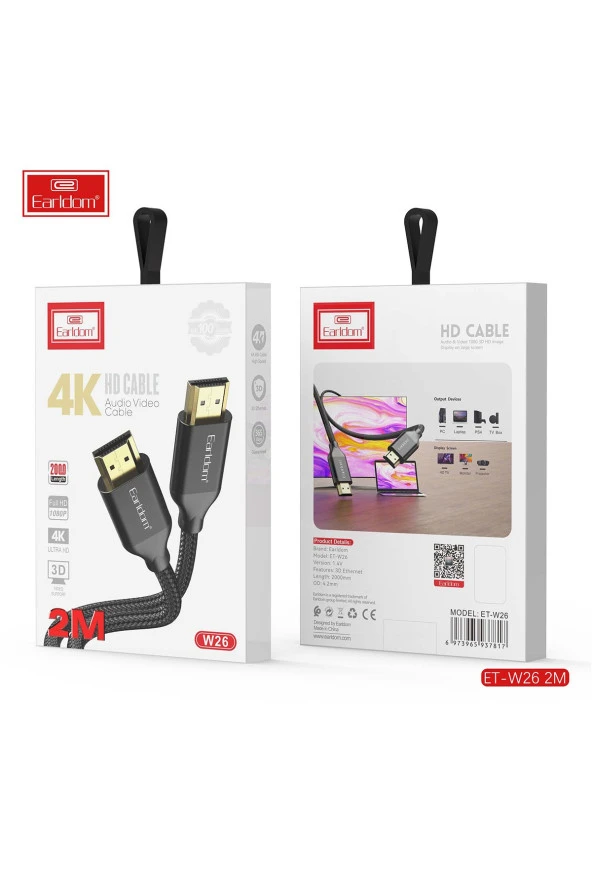 Fuchsia 4K HDMI Kablo 2M 18 Gbps HDMI 2.0 1.4 V Görüntü Aktarım Kablosu - Resim 8