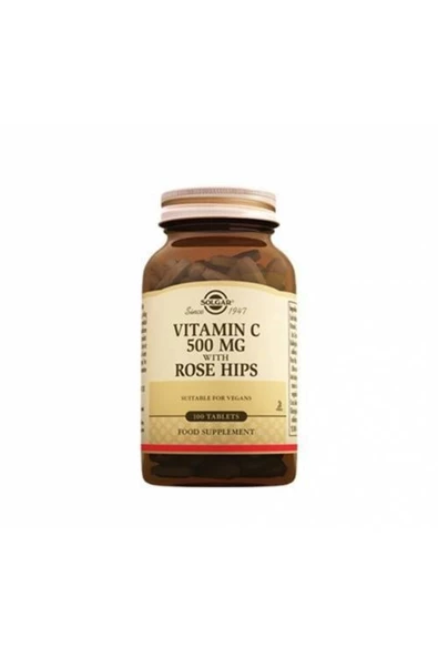 SOLGAR VITAMIN C 500 MG WITH ROSE HIPS 100 TABLET
