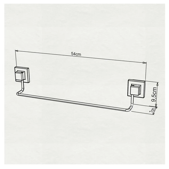 Tekno Tel EF-260 Yapışkanlı Banyo Uzun Havluluk Siyah - 2