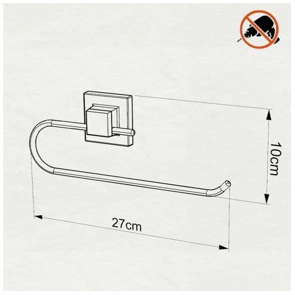 Tekno Tel EF-240 Yapışkanlı Banyo Mutfak Kağıt Havluluk Siyah - 2