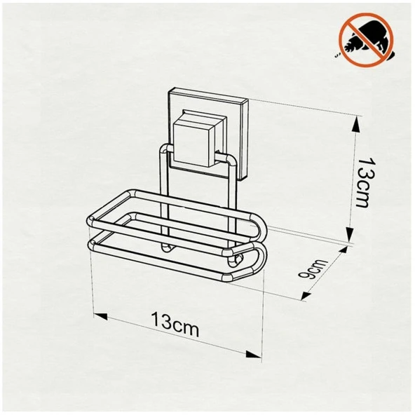 Tekno Tel EF-271 Yapışkanlı Tuvalet Wc Kağıtlık Siyah - 2