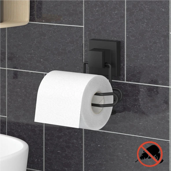 Tekno Tel EF-271 Yapışkanlı Tuvalet Wc Kağıtlık Siyah - 4