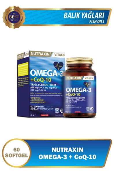 NUTRAXIN OMEGA 3+CoQ-10 60 SOFT GEL