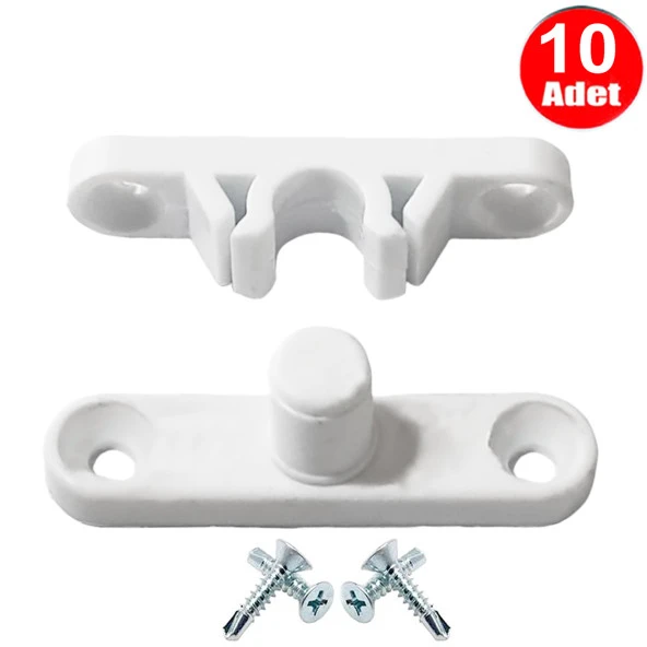 Pvc Kapı Pencere Sineklik Beyaz Plastik Çıt Çıt Kilit Menteşe Küçük Boy 4cm -10 Adet