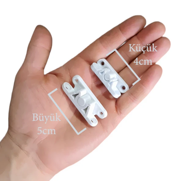 Pvc Kapı Pencere Sineklik Beyaz Plastik Çıt Çıt Kilit Menteşe Küçük Boy 4cm -10 Adet - 2