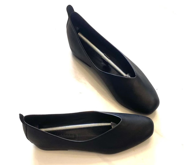 Kadın Babet Hakiki Deri Siyah Platin - 10