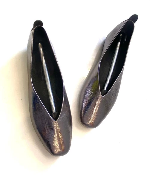 Kadın Babet Hakiki Deri Siyah Platin - 3