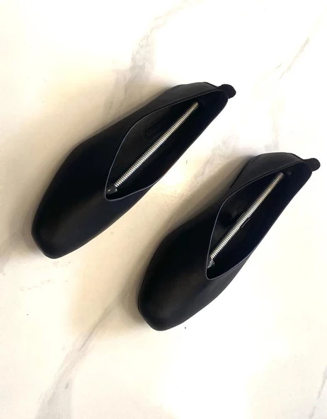 Kadın Babet Hakiki Deri Siyah Platin - 7