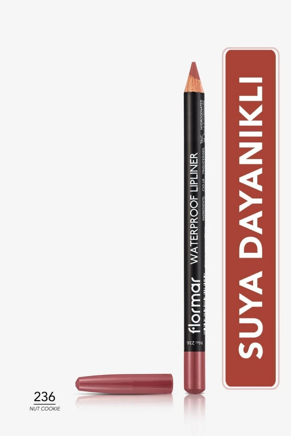 Suya Dayanıklı Dudak Kalemi (KAHVE) - Waterproof Lipliner - 236 Nut Cookie - 8690604567492