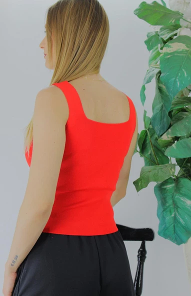 Kare Yaka Triko Atlet Kırmızı - Lks1230.28 - 7