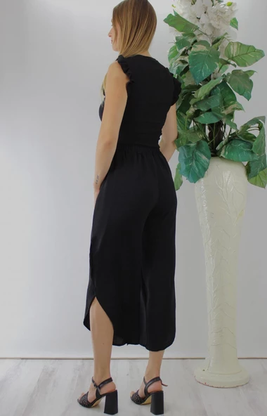 Fırfırlı Kolsuz Bluz Siyah - 1290.30 - 4