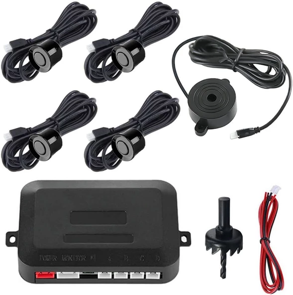 AEMPART Araç geri park sensörü bip bip ses ikazlı siyah 22mm göz AEM