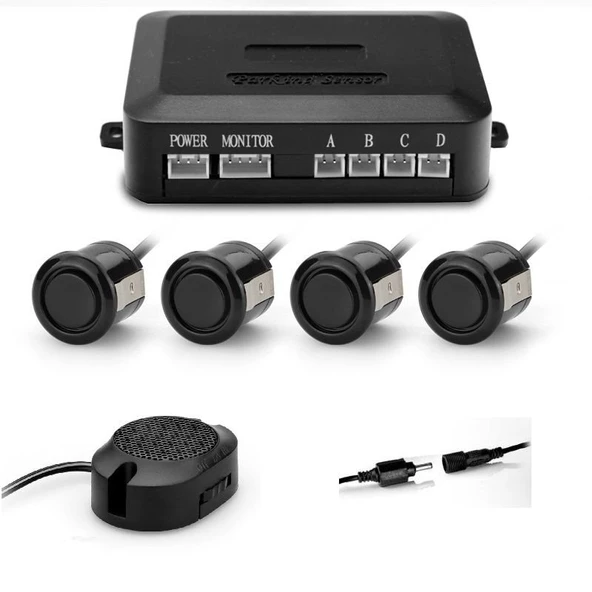 AEMPART Araç geri park sensörü bip bip ses ikazlı siyah 18mm göz AEM