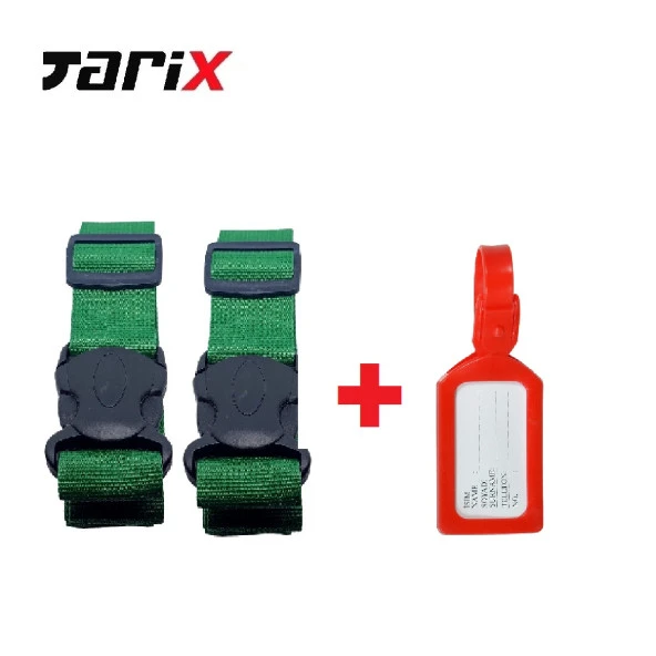 tarix 2 adet Yeşil Valiz kemeri + 1 adet Kırmızı valiz etiketi - 2