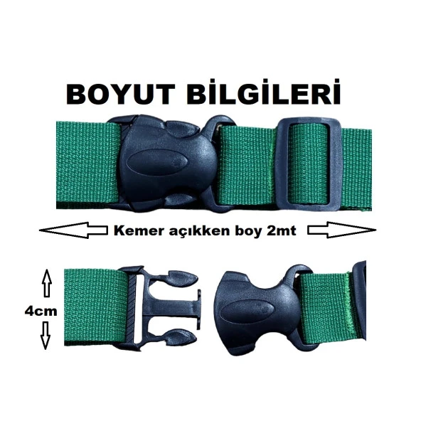 tarix 2 adet Yeşil Valiz kemeri + 1 adet Kırmızı valiz etiketi - 5