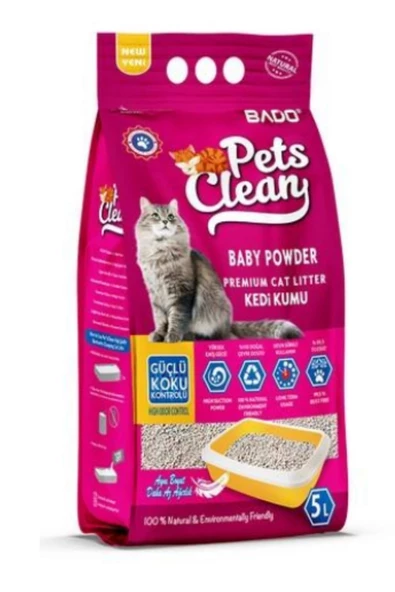 Bado Pets Clean Pudra Kokulu Kedi Kumu 5 Lt