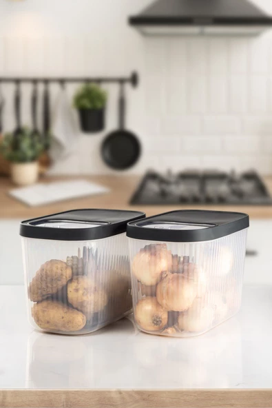 2'Li 10 LT Multibox Kayar Kapaklı Saklama Kabı & Erzak Kabı & Toz Ve Tablet Deterjan Kutusu - 2