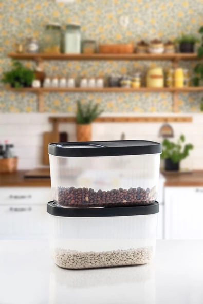 2'Li 7.5 LT Multibox Kayar Kapaklı Saklama Kabı & Erzak Kabı & Toz Ve Tablet Deterjan Kutusu - 2