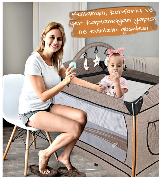 Baby Home 600 Nanny 70x110 Bebek Oyun Parkı Yatak Beşik - 8