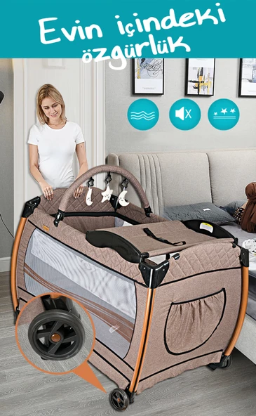 Baby Home 600 Nanny 70x110 Bebek Oyun Parkı Yatak Beşik Sünger Yatak Hediye - 8